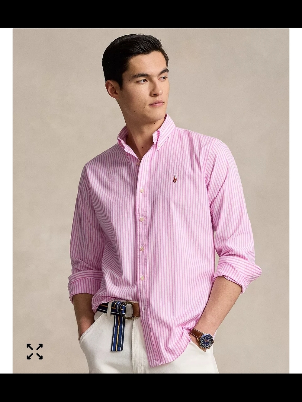  Polo Ralph Lauren Men's Long Sleeve Button Down Luxury Oxford Shirt in a size L